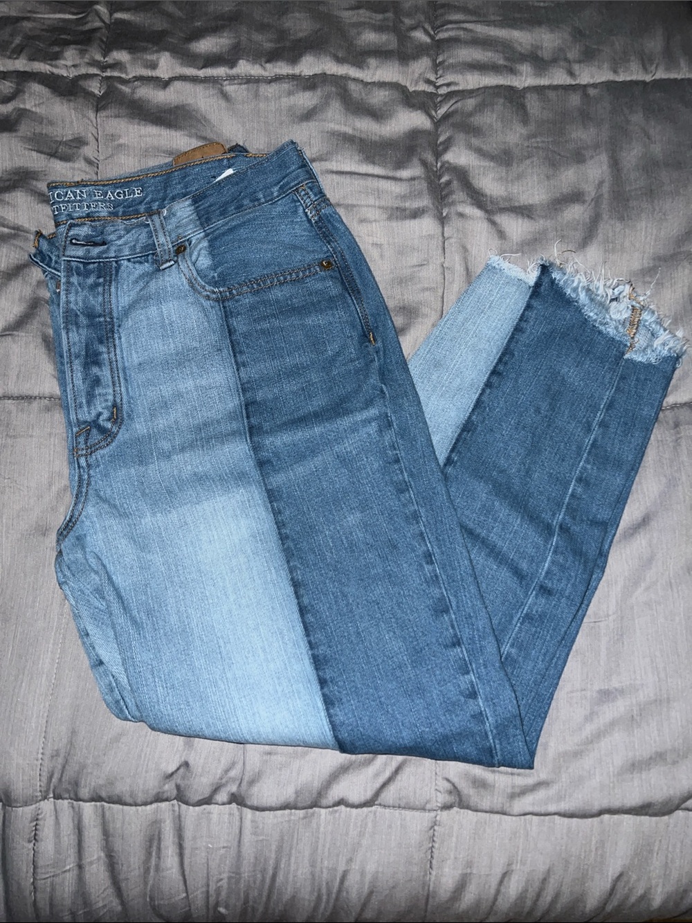 AE split wash vintage hi-rise jeans